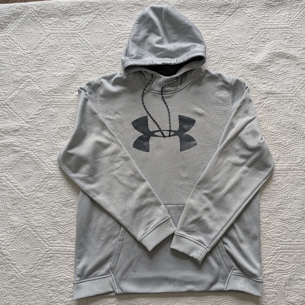 Men's Under Armour Light Gray Hoodie with Dark Gray Logo